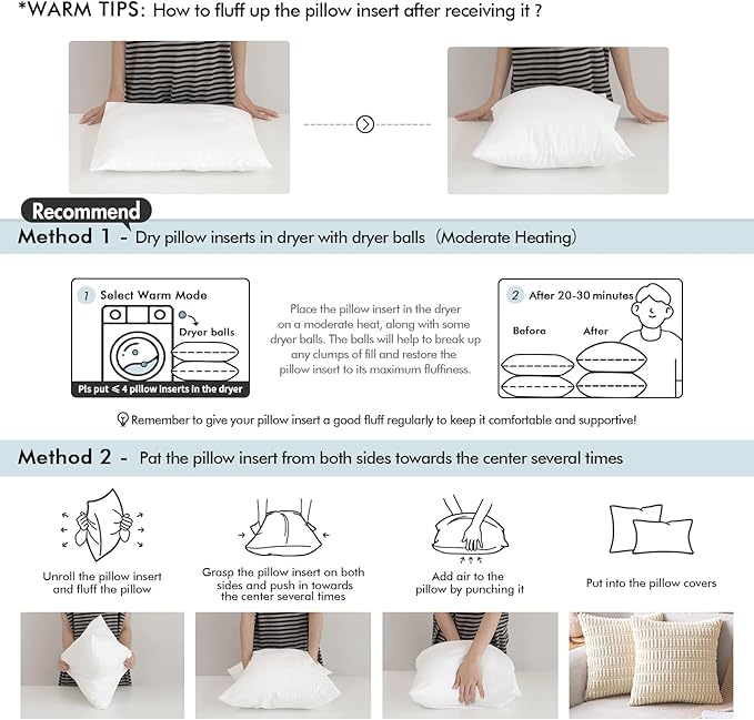 MIULEE Pillow Insert 14x20 Inch, Decorative Rectangle Throw Pillow Inserts, Premium Fluffy Pillow Forms Sham Stuffer for Sofa Couch Living Room