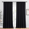 NICETOWN Black Out Window Curtains - Solid Home Decor Thermal Insulated Blackout Drapes/Draperies for Bedroom, Privacy Assured Window Treatment (2 Panels, 52 inches Wide by 95 inches Long)