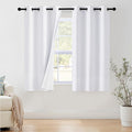 NICETOWN 100% Blackout Window Curtain Panels 48" Length, Set of 2, Snow White, 42 inches Wide, Thermal Insulated Drapes for Kitchen