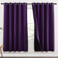 NICETOWN Royal Purple Full Shade Curtain Panels, 70 x 72 inch, Pair of Energy Smart & Noise Blocking Out Blackout Drapes for Dining Room Window, Thermal Insulated Guest Room Lined Window Dressing