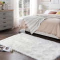 Ciicool Fluffy Area Rug, White Faux Fur Rug for Bedroom Living Room, Thick Fuzzy Shag Rug Furry Nursery Rug Plush Indoor Floor Carpets for Kids Girls Boys Teen Dorm, 4x6 ft