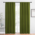 NICETOWN Blackout Curtains for Living Curtains, Olive, 1 Pair, 34-inch W x 84-inch L, Home Decorations Thermal Insulated Solid Pole Top Blackout Drapes for Living Room