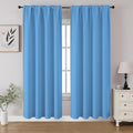 CUCRAF Light Blue Blackout Curtains 72 inch Length 2 Panels Set, Rod Pocket Room Darkening Drapes for Bedroom Living Room, Insulated Thermal Light Blocking Window Curtain (W52 x L72 Inch)