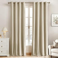 MIULEE Elegant Velvet Curtains Beige Grommet Curtains Thermal Insulated Soundproof Room Darkening Blackout Curtains/Drapes for Girls & Ladys Living Room/Bedroom Decor 52 x 96 Inch 2 Panels