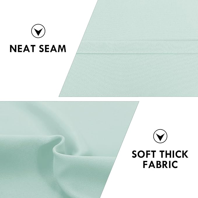 DWCN Blackout Curtains for Living Room Thermal Insulated, Energy Saving & Noise Reducing Bedroom Curtains, Mint Green, W 52x L 45 Inch, Set of 2 Rod Pocket Curtain Panels