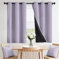 SimpleHome 100% Blackout Curtains for Bedroom,Thermal Insulated Lilac Grommet Window Drapes Room Darkening Curtains for Living Room with Black Back,42 x 36 Inch,2 Panels