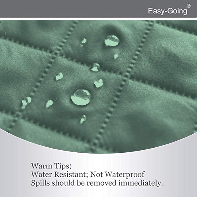 Easy-Going Recliner Sofa Slipcover Reversible Sofa Cover Water Resistant Couch Cover Furniture Protector with Elastic Straps for Pets Kids Children Dog Cat (Recliner, Cyan/Ivory)