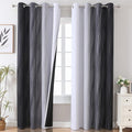 Estelar Textiler Ombre Blackout Curtains 102 Inches Long 2 Panels Set, Black and Greyish White Thermal Insulated Drapes for Bedroom, Full Room Darkening Grommet Curtains for Living Room, 52Wx102L