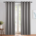 NICETOWN Chrome Gray Blackout Curtains 84 inches Long for Bedroom, Grommet Thermal Insulated Light Blocking Window Treatments for Living Room, W52 x L84, 2 Panels