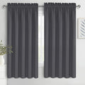 DWCN Bedroom Blackout Curtains 60 x 63 Inches Length 2 Panels Set, Solid Thermal Insulated Energy Saving Rod Pocket Window Treatment Curtains Blackout Drapes (W60 x L63 Inch, Dark Grey)