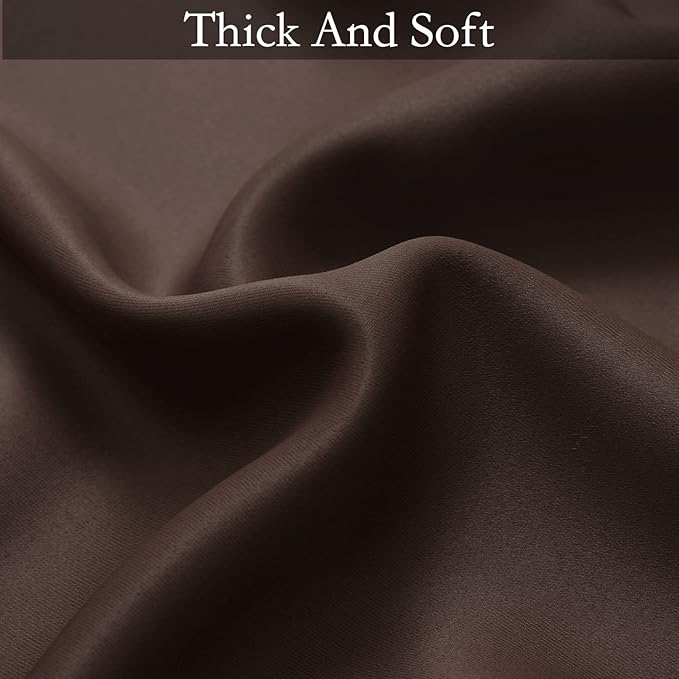 SimpleHome Ombre Room Darkening Curtains for Living Room, Light Blocking Gradient Brown to Grey White Thick Thermal Insulated Grommet Window Curtains/Drapes for Bedroom, 2 Panels, 52x84 inches Length