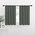 NICETOWN Bedroom Curtains Blackout Draperies - All Season Thermal Insulated Solid Rod Pocket Top Blackout Curtains/Drapes for Kid's Room (Dark Mallard, 1 Pair, 34 x 36 Inch)