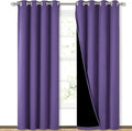 NICETOWN Lilac Purple Full Shade Curtain Panels, Pair of Energy Smart & Noise Blocking Out Blackout Drapes for Dining Room Window, Thermal Insulated Guest Room Lined Window Dressing(52 x 84 inch)