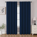 CUCRAF Navy Blue Blackout Curtains 84 inch Length 2 Panels Set, Rod Pocket Room Darkening Drapes for Bedroom Living Room, Insulated Thermal Light Blocking Window Curtain (W52 x L84 Inch)