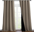 NICETOWN 100% Blackout Blinds, Set of 2, 52 inches x 120 inches, Laundry Room Decor Window Treatment Curtains for Large Patio Sliding Door, Thermal Insulated Taupe Curtains for Bedroom