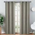 Yakamok Premium Room Darkening Thermal Insulated Curtains for Bedroom/Living Room - Classic Grommet Top (2 Panels, Taupe, 38 Inch by 84 Inch)