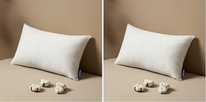 MIULEE Pillow Insert 12x20 Inch, Decorative Rectangle Throw Pillow Insert, Premium Fluffy Pillow Forms Stuffer for Sofa Couch Living Room (Pack of 2)