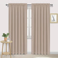 DWCN Blackout Curtains for Living Room Thermal Insulated, Energy Saving & Noise Reducing Bedroom Curtains, Camel, W 60x L 84 Inch, Set of 2 Rod Pocket Curtain Panels
