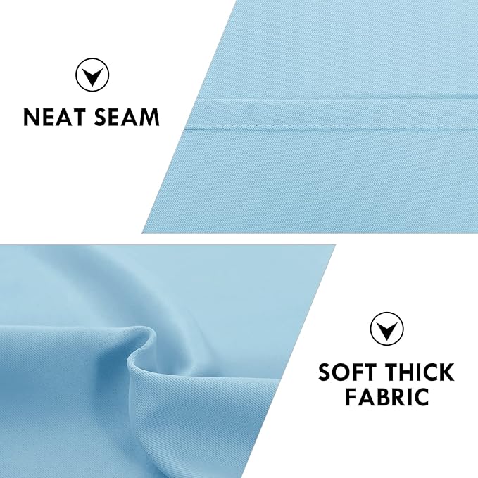 DWCN Blackout Curtains Room Darkening Thermal Insulated Bedroom Curtains Window Curtain Panels, 52 x 63 inches Long, Set of 2 Light Blue Rod Pocket Drapes