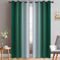 Yakamok Dark Green Ombre Curtains 84 Inches Long, Light Blocking Gradient Color Curtain Panels, Room Darkening Grommet Window Drapes for Bedroom(52x84 Inch, 2 Panels)