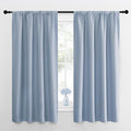 NICETOWN Kitchen Curtains, Short Blackout Drapes, Vintage Blue, 34 in x 45 in (W x L), Set of 2, Thermal Insulated Rod Pocket Window Treatment Draperies for Nursery