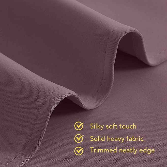 NICETOWN Thermal Insulated Curtains Blackout Draperies, Window Treatment Solid Grommet Room Darkening Drape Panels for Bedroom (Dry Rose, Set of 2, 70 by 63 inches Long)