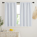 RYB HOME Short Curtains for Bedroom, Room Darkening Insulated Summer Heat Light UV Blocking Energy Saving Drapes for Nursery, Width 42 by Length 48, Greyish White, Set of 2
