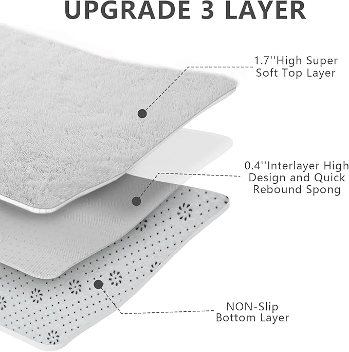 10X14 Large Area Rugs for Living Room Bedroom,White Big Shag Rug for Bedroom Dorm,Soft Fluffy Indoor Carpet Nursery Rugs for Kids Girls Room Home Decor (White, 10X14 Feet)
