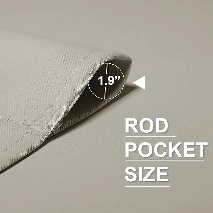 RYB HOME RV Curtains for Camper Windows, Mini Small Thermal Insulated Sunlight Heat Blocking Blocking Privacy Portable Curtains for Travel Trailer, Width 34 by Length 24, Natural, 2 Panels