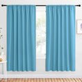 NICETOWN 2 Panels Blackout Curtains, Rod Pocket Window Curtains Room Darkning Drapes for Bedroom/Living Room, Thermal Insulated Solid Draperies for Home Office/Study, 62 by 72-Inch, Teal Blue