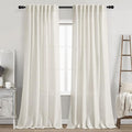 Cream Linen Curtains 91 Inches Long for Living Room Extra Long Back Tab Curtains Neutral Farmhouse Light Filtering Semi Sheer Linen Drapes Ceiling to Floor for Large Window 2 Panels Set 52x91
