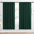 NICETOWN 2 Panels Blackout Curtains, Rod Pocket Window Curtains Room Darkning Drapes for Bedroom/Living Room, Thermal Insulated Solid Draperies for Home Office/Study, 62 by 72-Inch, Hunter Green