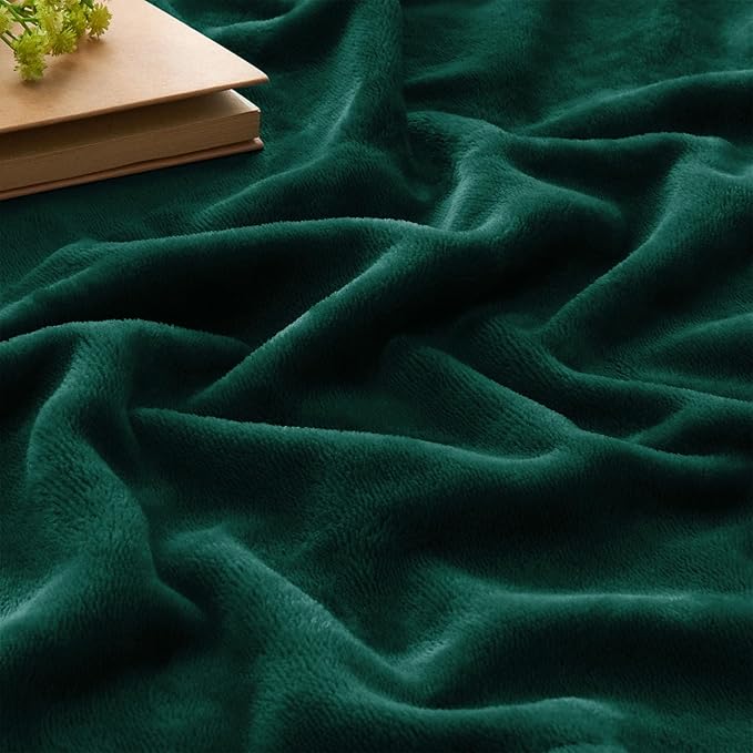 BEDELITE Fleece Blanket Twin Size Forest Green Throw Blankets for Couch & Bed, 300GSM Luxury Plush Cozy Fuzzy Blanket 60x80 inches, Super Soft Warm Lightweight Throw Blanket for Travel Camping