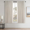 Topfinel 78 Inch Long Linen Blackout Curtains 2 Panels Set for Bedroom Back Tab Rod Pocket Pleated Boho Farmhouse Room Darkening Curtains for Sliding Glass Door,Cream Ivory, 52x78 in Length