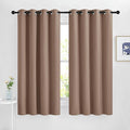 NICETOWN Blackout Curtains for Bedroom, Grommet Top Room Darkening Thermal Insulated Solid Window Treatments for Bedroom/Kids Room, Cappuccino, 2 Panels, W46 x L63