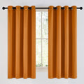 NICETOWN Room Darkening Orange Curtains 63 inches Long - Grommet Faux Silk Thermal Drapes Light Reducing Energy Saving Privacy Window Treatments for Bedroom, 2 Panels, W52 x L63
