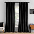 MIULEE Black Velvet Curtains 90 inches 2 Panels - Luxury Blackout Curtains for Bedroom Living Room Thermal Insulated Super Soft Window Drapes Rod Pocket & Back Tab Halloween Decor, W 52 x L 90 inch