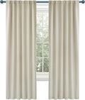 Deconovo Blackout Curtains, Thermal Insulated, W42 x L63 2 Panels, Back Tab, Machine Washable, Room-Darkening Drapes for Bedroom/Living Room Light Beige