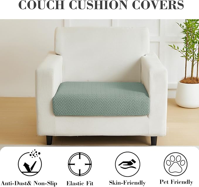 Sofa Covers Couch Covers for Sofa Pet Friendly Couch Cushion Covers Universal Sofa Covers Washable Stretch Slipcovers for Sectional Sofa (Texture Green,Large Single Seat Cover)