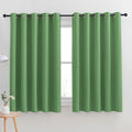 NICETOWN Blackout Curtain Panels for Bedroom, Forest Green, 2 Panels, W70 x L63-inch, Grey, Thermal Insulated Grommet Top Blackout Draperies and Drapes for Basement