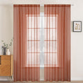 MIULEE 2 Panels Solid Color Sheer Window Curtains Elegant Window Voile Fall Panels/Drapes/Treatment for Bedroom Living Room (54X72 Inches Burnt Orange)