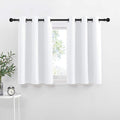 NICETOWN Small Window Curtain Panels - Pure White Elegant Home Decor Grommet Design Short Solid Curtain Kitchen Panels for Home Decor (White, 42W by 36L 1.2 Inches Header, 2 Pieces)