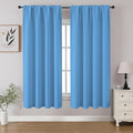 CUCRAF Light Blue Blackout Curtains 54 inch Length 2 Panels Set, Rod Pocket Room Darkening Drapes for Bedroom Living Room, Insulated Thermal Light Blocking Window Curtain (W52 x L54 Inch)