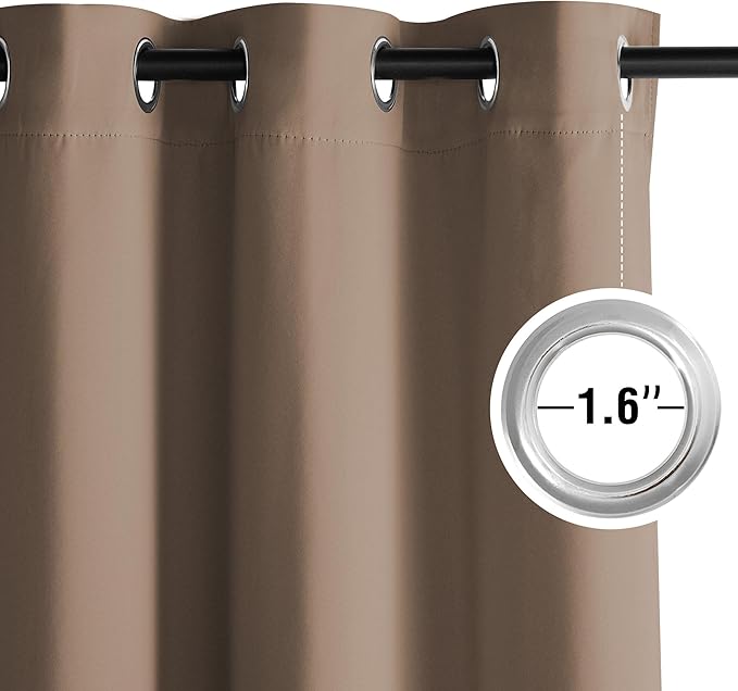 NICETOWN Room Darkening Draperies Curtains Panels, 2 Panels Cappuccino W52 x L90