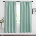 RYB HOME Blackout Curtains for Bedroom Living Room 72 inches Long, Thermal Insulated Privacy Rod Pocket Drapes for Nursery Office Home Theater, Width 42 by Length 72, Aqua, 2 Panels