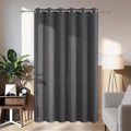 Joydeco Blackout Patio Sliding Door Curtains 96 Inches Long, Grommet Privacy Room Divider Curtains, Extra Wide Thermal Blackout Drapes for Bedroom Living Room (Grey, 80Wx96L, 1 Panel)