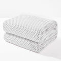 Exclusivo Mezcla Fleece Throw Blanket Extra Large, Super Soft and Warm Blankets for Couch, Sofa and Bed Waffle Textured, Cozy, Fuzzy and Lightweight (Heather Light Grey, 50x70 Inches)