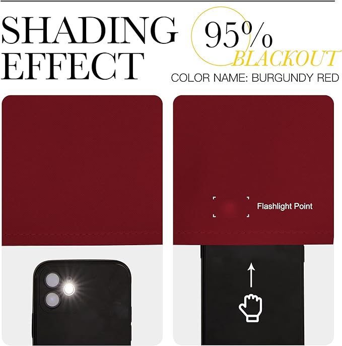 NICETOWN Christmas Burgundy Blackout Curtains and Drapes - Soft Fabric Thermal Insulated Solid Rod Pocket Room Darkening Draperies for Window (2 Panels, 52 inches Width by 63 inches Length)
