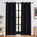 NICETOWN Blackout Draperies Window Curtain Panels, Set of 2, 42 inches by 80 inches, Black, Thermal Insulated Solid Grommet Blackout Curtains/Drapes for Cafe