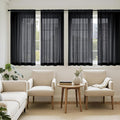MIULEE Black Sheer Curtains 63 Inches Long, 4 Panels Set, Light Filtering Halloween Rod Pocket Voile Drapes for Living Room and Bedroom, Airy Soft Fabric Window Treatments, 54 x 63 Inches
